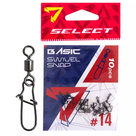 Вертлюжок з застібкою Select Basic Swivel Snap #14 (10 шт / уп), Размер: 15мм, Цвет воблера: Black Nickel, фото 